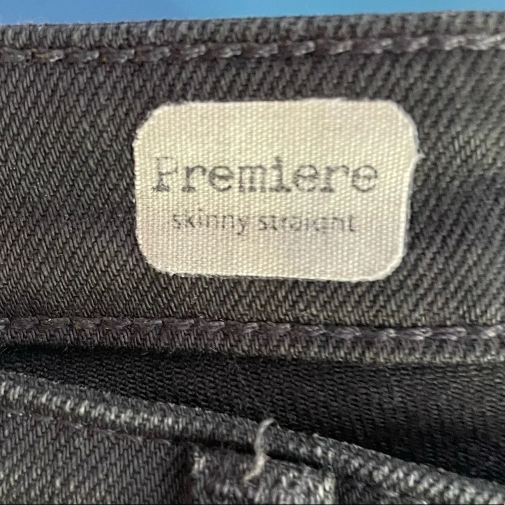 AG Adriano Goldschmied Premiere Skinny Straight Distressed Jeans Black Size 25‎